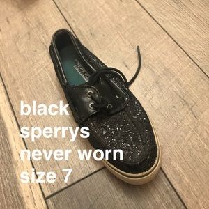 Black Sparkle Sperrys